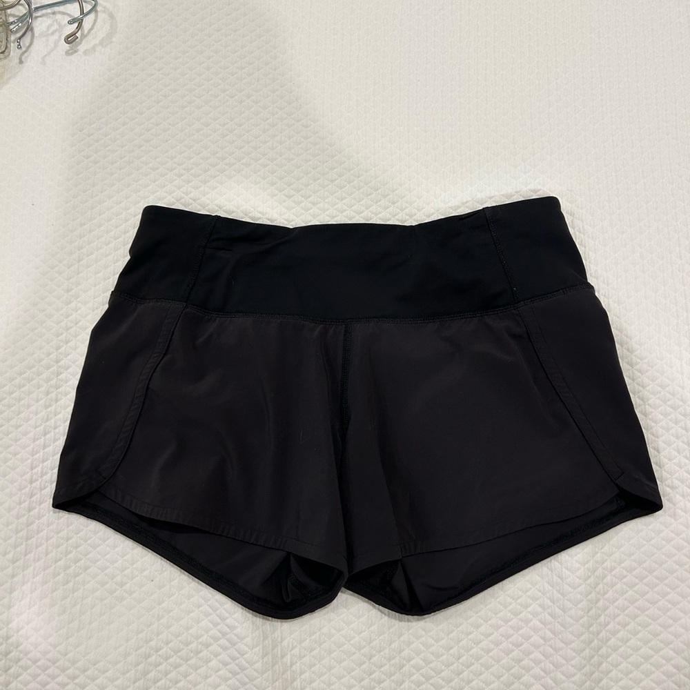 Lululemon - Black 4” speed up shorts